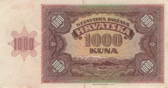 Kroatien p4 1000 Kuna 1941